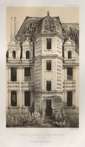 ... पी एल। 71, मॉन्ट-सेंट-जीन साओन एट लॉयर के महल के खंडहर, 1860। द्वारा विक्टर पेटिट