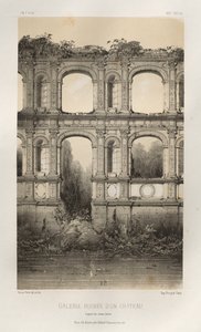 ... पी एल। 74, गैलरी रुइनी ड्युन शैटॉ, एक पुरानी ड्राइंग, 1860 से। द्वारा विक्टर पेटिट