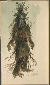 लेशी। एन. रिमस्की-कोर्साकोव द्वारा ओपेरा स्नो मेडेन के लिए पोशाक डिजाइन, 1885। द्वारा विक्टर मिखायलोविच वासनेत्सोव
