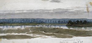 होटल में, फोर्ट लीवेनवर्थ, कंसास, मिसौरी नदी, 8 जून, 1869 (वाटर कलर) द्वारा विन्सेंट कोलियर
