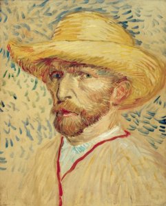 स्ट्रॉ हैट और पेंटर की स्मॉक के साथ सेल्फपोर्ट्रेट द्वारा Vincent van Gogh