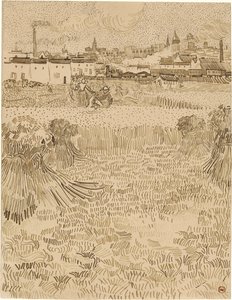 Arles। गेहूं के खेतों से देखें (1888) द्वारा विन्सेंट वैन गॉग