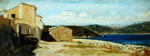Lerici में मकान (पैनल पर तेल)