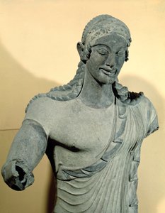 वेई का अपोलो, मिनर्वा के मंदिर से, c.510 ईसा पूर्व (टेराकोटा) (58171 का विवरण) द्वारा वुलका