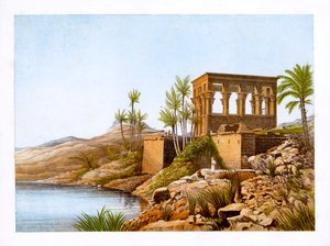 मिस्र का नदी नील नदी से, मिस्र का मंदिर, c1870।
