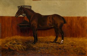 अस्तबल में पुराना भुट्टा, लगभग 1839-98 (तख़्त पर तेल) द्वारा डब्ल्यूएफ अदये