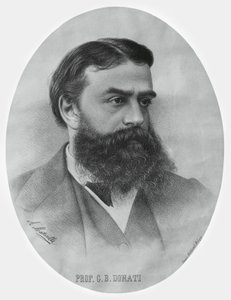 जियोवानी बतिस्ता डोनाती (1826-1873) का पोर्ट्रेट, इतालवी गणितज्ञ और खगोलशास्त्री, उत्कीर्णन द्वारा WG (बाद) थायर