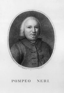 पोम्पेओ नेरी (1706-1776), इतालवी न्यायविद और राजनीतिज्ञ का पोर्ट्रेट, फ्रांसेस्को सबाटेली (1803-1829) द्वारा ड्राइंग के बाद बेनेडेटो बोर्डिगा (1768-1847) द्वारा नक़्क़ाशी द्वारा WG (बाद) थायर