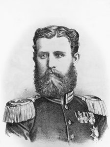 होहेनज़ोलर्न-सिगमारिंगन के प्रिंस लियोपोल्ड का पोर्ट्रेट (1835-1905), स्पेनिश सिंहासन के लिए प्रशिया उम्मीदवार, उत्कीर्णन