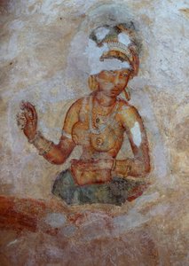 श्रीलंका, सिगिरिया पुरातात्विक परिसर में लड़कियों का फ्रेस्को (यूनेस्को विश्व विरासत सूची .) द्वारा WG (बाद) थायर