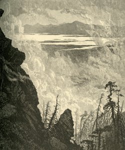 समिट, 1874 से चम्पलेन झील की झलक। द्वारा डब्ल्यूजे लिंटन
