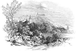 पैलेस ऑफ मोल्सडॉर्फ - हिज रॉयल हाइनेस प्रिंस अल्बर्ट की ड्राइंग, 1845 से। द्वारा डब्ल्यूजे लिंटन