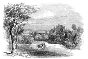 कोबर्ग के पास श्लॉस रोसेनौ - हिज रॉयल हाइनेस प्रिंस अल्बर्ट की ड्राइंग, 1845 से।