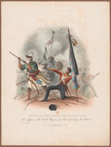 21 वीं और 22 वीं फ़िरोज़शाह की लड़ाई 1845 एचएम 9 वीं रेजिमेंट के एक अधिकारी ने अपने रंगों का बचाव किया द्वारा डब्ल्यू। कोहलर
