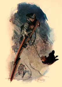 सड़क की पूरी चौड़ाई झूला लटकता हुआ चित्र, 1910। द्वारा डब्ल्यूआरएस स्टॉट