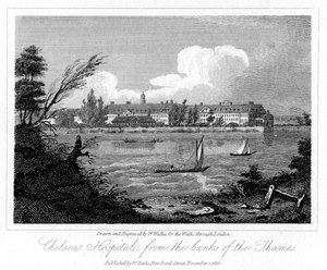 चेल्सी अस्पताल, लंदन के बैंकों से, 1816।