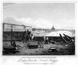 लंदन से स्ट्रैंड ब्रिज, 1816।