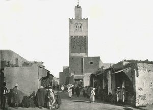 ट्यूनिस, ट्यूनीशिया में स्ट्रीट, 1895। द्वारा डब्ल्यू एंड एस लिमिटेड