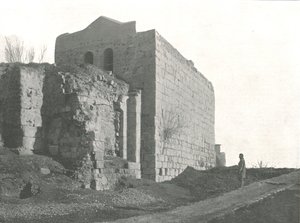 टॉवर जहां से सेंट पॉल एक टोकरी में उतरा, दमिश्क, ओटोमन सीरिया, 1895।