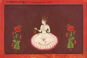 सरस्वती, एक देवी श्रृंखला से फोलियो, सीए। 1680-1700। द्वारा वाजिदो