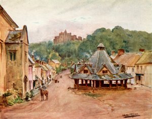 डंस्टर कैसल और यार्न मार्केट (रंग लिथो) द्वारा वाल्टर फ्रेडरिक रूफ टाइंडेल
