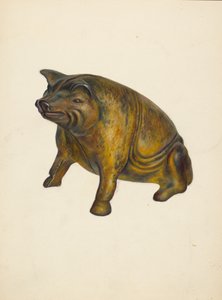 खिलौना बैंक: सुअर, सी। 1939. द्वारा वाल्टर होचस्ट्रैसर