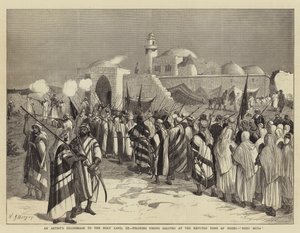 पवित्र भूमि, III के लिए एक कलाकार की तीर्थयात्रा, तीर्थयात्रियों ने मूसा, नेबी मूसा के प्रतिष्ठित मकबरे पर सलामी दी।