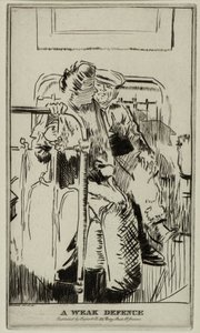 एक कमजोर रक्षा, c.1911 (नक़्क़ाशी) द्वारा वाल्टर रिचर्ड सिकर्ट
