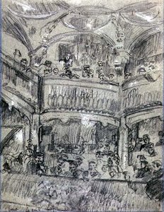 ला गैइट मोंटपर्नासे, c.1907 (कागज पर चाक) द्वारा वाल्टर रिचर्ड सिकर्ट