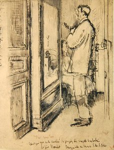 द न्यू टाई, c.1922 (कागज पर कलम और स्याही और धुलाई) द्वारा वाल्टर रिचर्ड सिकर्ट