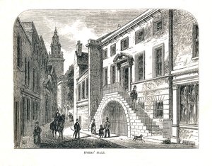 डायर्स हॉल, कॉलेज स्ट्रीट, 1857 के पुनर्निर्माण के रूप में