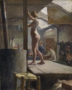 लाइफ क्लास, अकादमी जूलियन - वाल्टर हर्बर्ट विदर्स (1854-1914)। तेल के रंगों से केन्वस पर बना चित्र द्वारा वाल्टर विदर