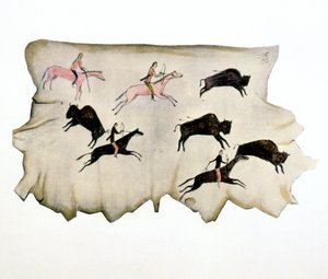अमेरिकन प्लेन्स इंडियन्स ऑन अ बफेलो हंट, 1898 द्वारा Washakie