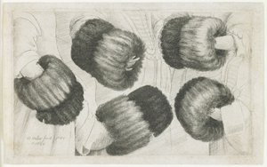 फाइव व्यूज में एक मफ, 1645-1646 द्वारा Wenceslaus Hollar