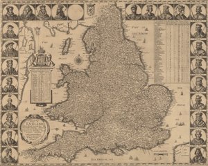 इंग्लैंड का एक नया और सटीक मानचित्र, 1644। द्वारा Wenceslaus Hollar