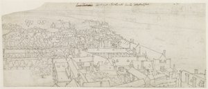सेंट मैरी साउथवार्क का दृश्य, वेस्टमिंस्टर की ओर देखना द्वारा Wenceslaus Hollar