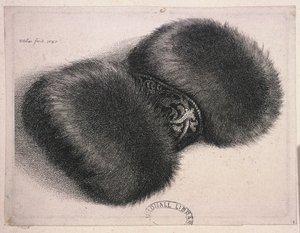 ब्रोकेड के बैंड के साथ एक बड़ा मफ़, 1647 द्वारा Wenceslaus Hollar