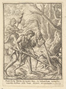 एडम प्लविंग फ्रॉम द डांस ऑफ़ डेथ, 1651। द्वारा Wenceslaus Hollar