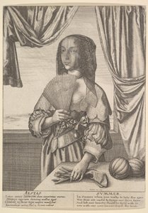 एस्तेस - ग्रीष्मकालीन तीन-चौथाई-लंबाई वाले मौसम, 1641। द्वारा Wenceslaus Hollar