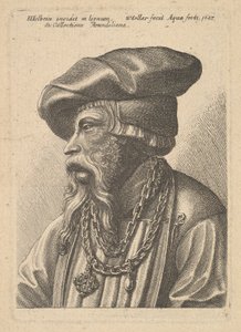 चेन हार के साथ दाढ़ी वाला आदमी, 1647। द्वारा Wenceslaus Hollar