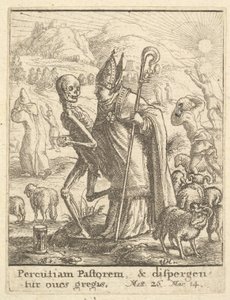बिशप, डांस ऑफ़ डेथ, 1651 से। द्वारा Wenceslaus Hollar