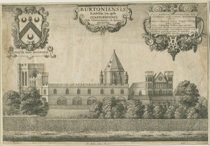 बर्टन-ऑन-ट्रेंट एबी: कॉपर-प्लेट उत्कीर्णन, 1661 द्वारा Wenceslaus Hollar