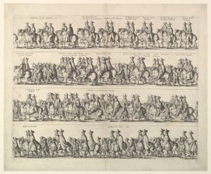 लंदन के माध्यम से चार्ल्स द्वितीय का राज्याभिषेक जुलूस, 1662। द्वारा Wenceslaus Hollar