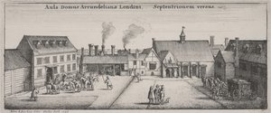 उत्तर से अरुंडेल हाउस का आंगन द्वारा Wenceslaus Hollar