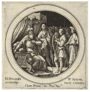 शाऊल के सामने दाऊद। राज्य 2 द्वारा Wenceslaus Hollar