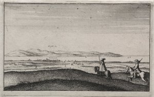 अंग्रेजी दृश्य: आइल ऑफ वाइट पोर्ट्समाउथ से। द्वारा Wenceslaus Hollar