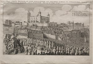 1641 के स्ट्रॉफोर्ड के अर्ल का निष्पादन। द्वारा Wenceslaus Hollar