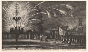 हेमिसम में आतिशबाजी, 1625-77। द्वारा Wenceslaus Hollar