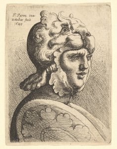 हेलमेट सिर, 1645। द्वारा Wenceslaus Hollar
