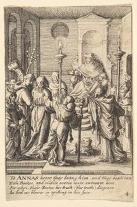 अन्नस से पहले यीशु, 1625-77। द्वारा Wenceslaus Hollar